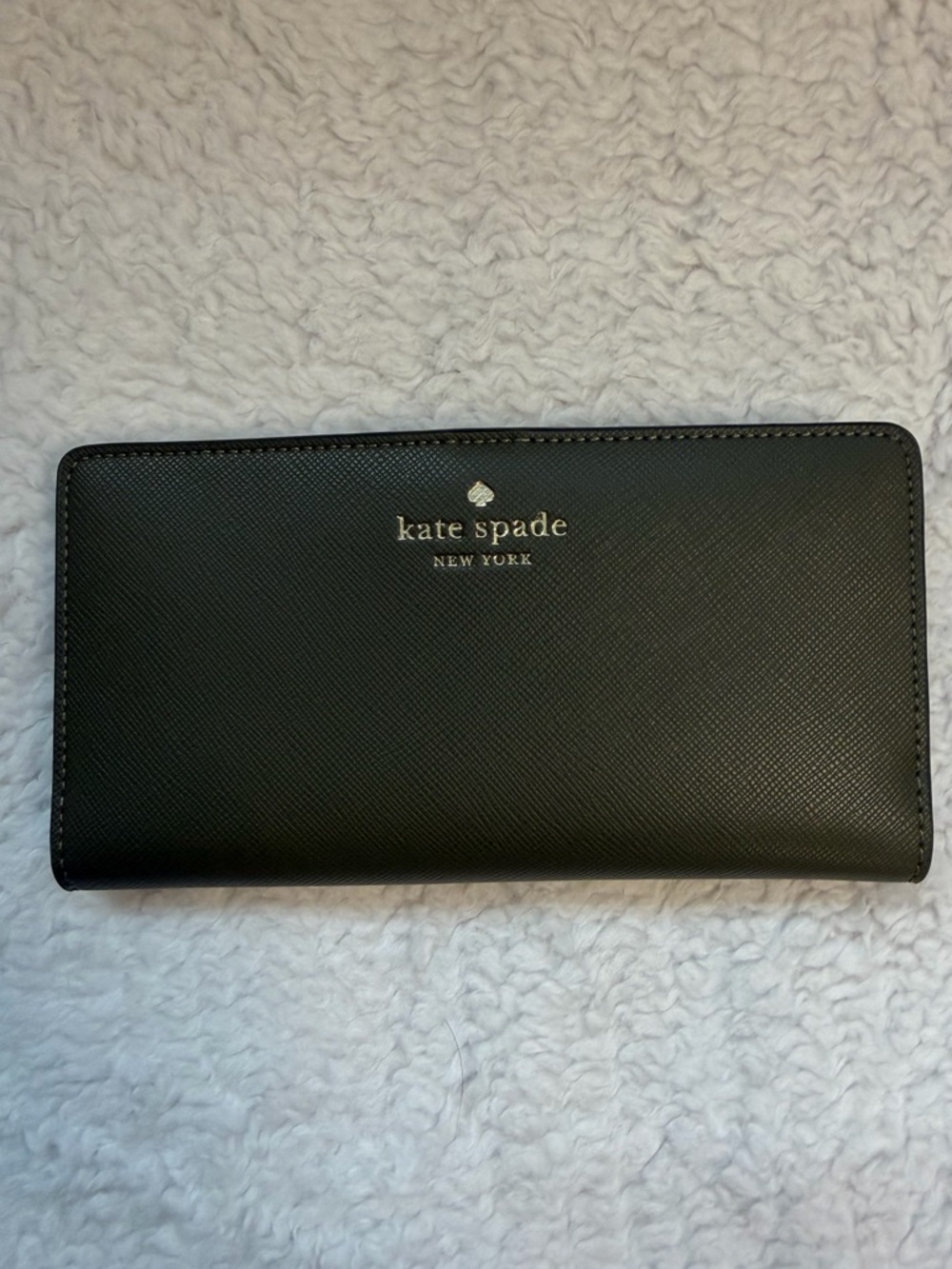 kate spade New York Olive Saffiano Leather Zip Wallet